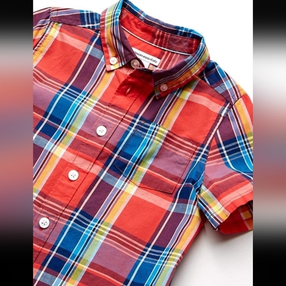 Short-Sleeved Button-Down Shirt In Woven Chambray Poplin For Boy L - Picture 3 of 6